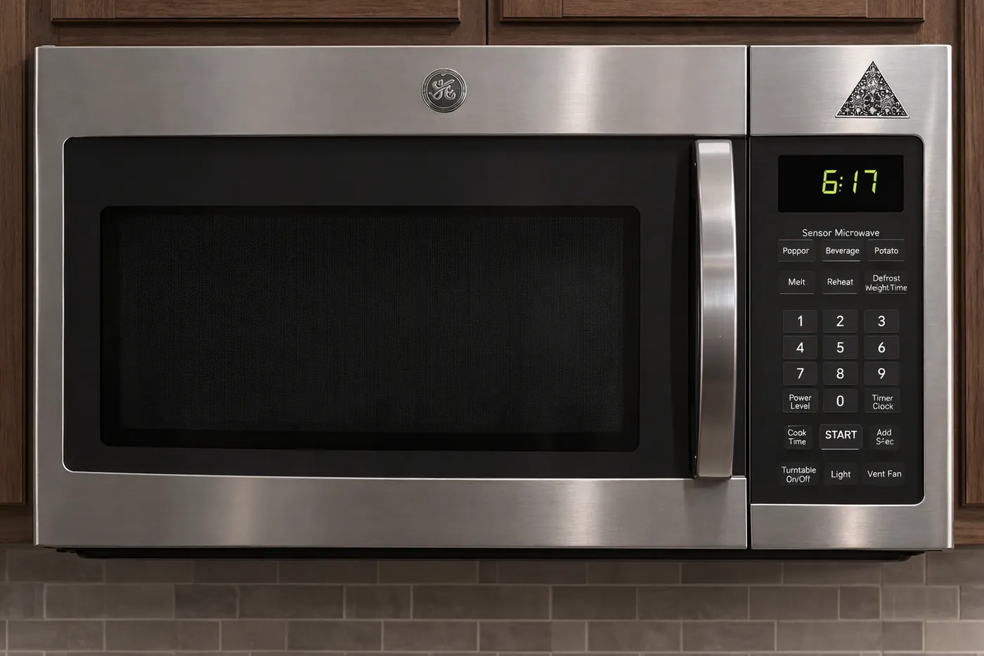 Black and white FractalGuard module placed on a microwave